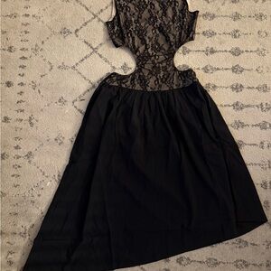 WeWoreWhat Black Lace Cutout Dress